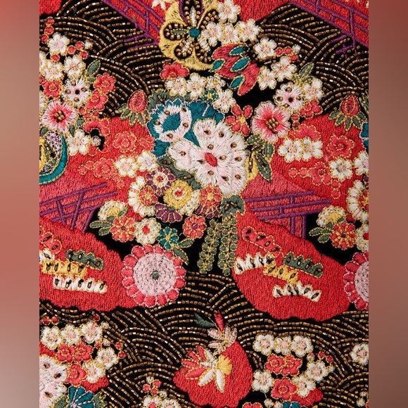 NWT ZARA Red Embroidered Jacquard Bag - Picture 3 of 8